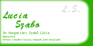 lucia szabo business card